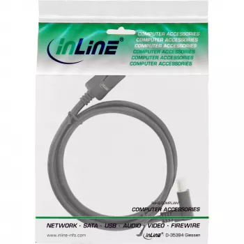 Kabel DisplayPort 1.4 InLine 17151O 8K4K pod kątem do góry czarny/złoty 1 m