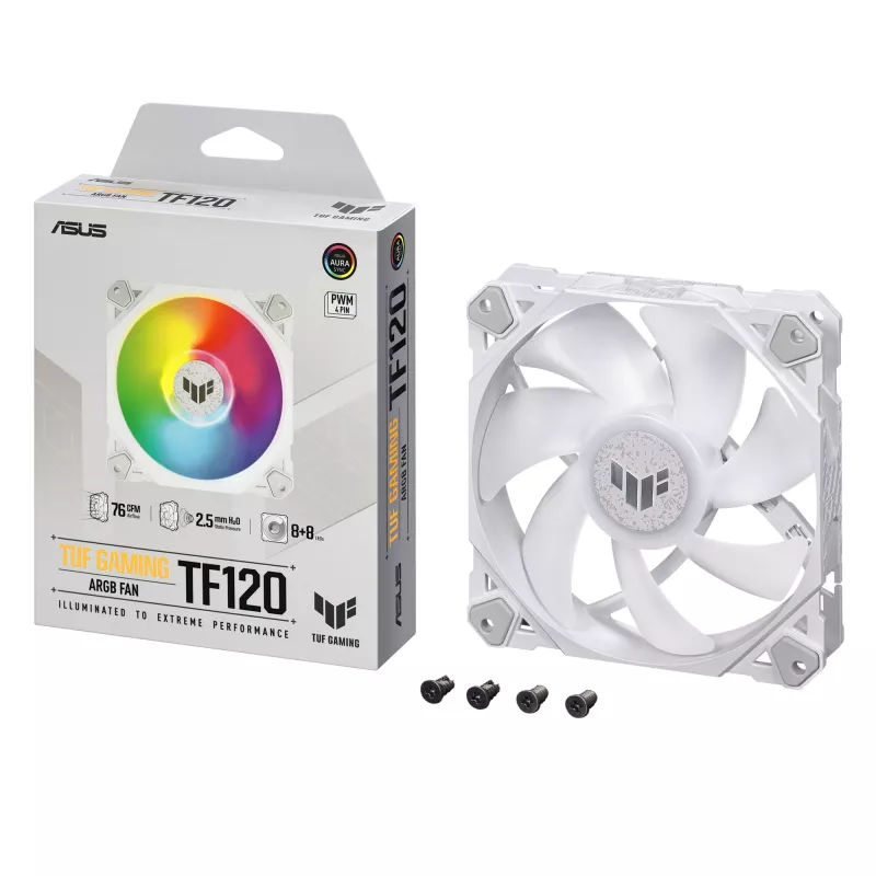 ASUS TUF GAMING TF120 ARGB biały EDITION Obudowa komputera Chłodzenie powietrzem 12 cm 1 szt.