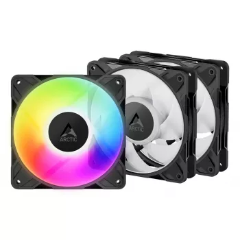 Zestaw 3 wentylatorów obudowy 120 mm PWM A‑RGB, Arctic Freezer P12 Pro A‑RGB — 131 m³/h, łożysko FDB, opcje czarny/biały