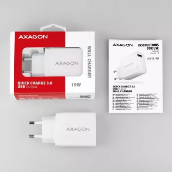 Axagon ACU-QC19W ładowarka sieciowa 1x QC3.0/AFC/FCP/SMART 19W biała