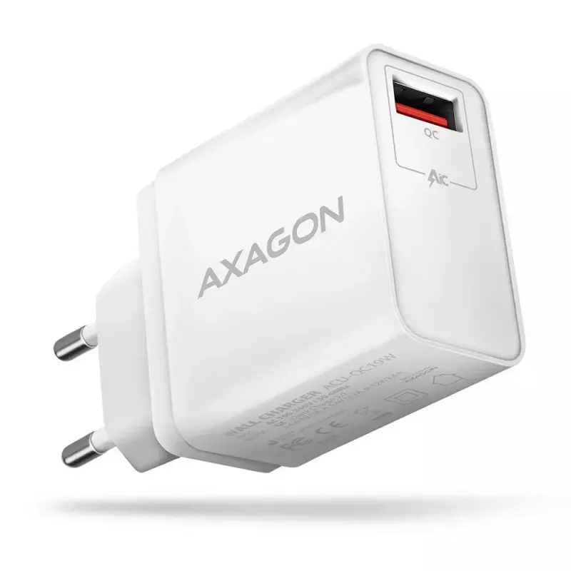 Axagon ACU-QC19W ładowarka sieciowa 1x QC3.0/AFC/FCP/SMART 19W biała