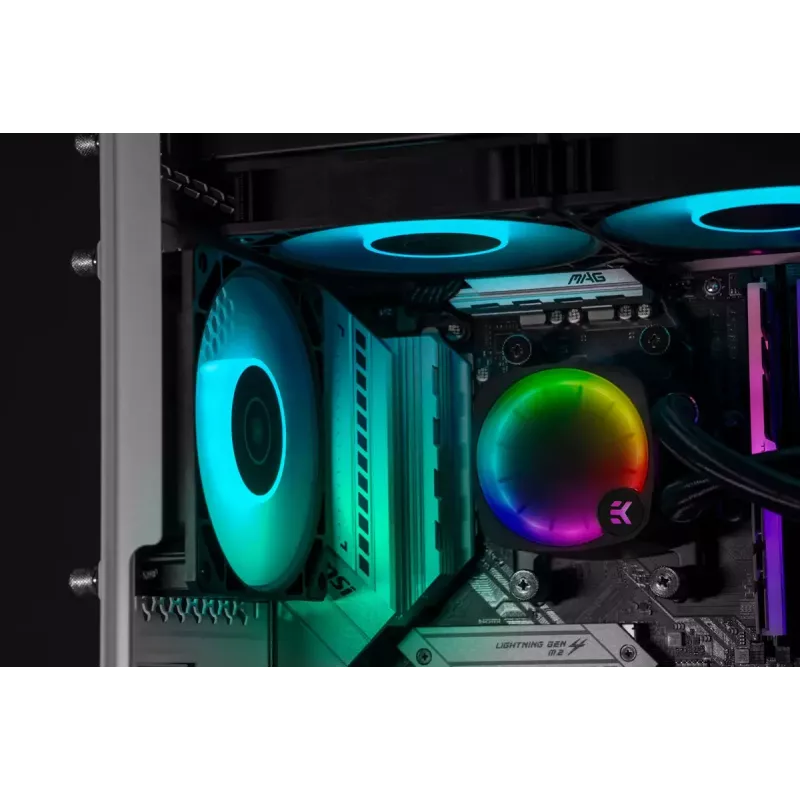 Chłodzenie cieczą EK Water Blocks Nucleus AIO CR360 Lux D-RGB 12 cm Czarny