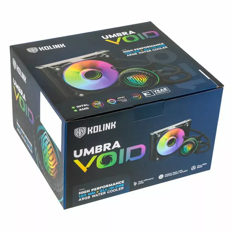 Zestaw chłodzenia cieczą Kolink Umbra Void 120 AIO 12 cm, czarny