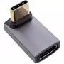 Adapter InLine USB4, USB-C męski/żeński kątowy góra/dół, aluminium, szary