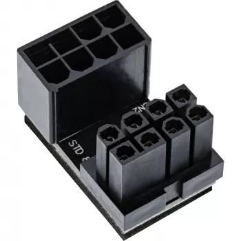 Wewnętrzny adapter zasilania InLine 180° ATX 8pin męski żeński czarny 26638E