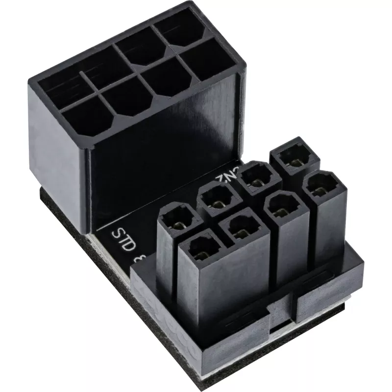 Wewnętrzny adapter zasilania InLine 180° ATX 8pin męski żeński czarny 26638E