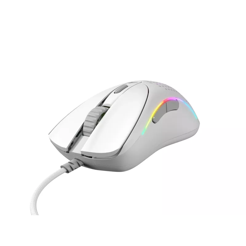 Glorious Gaming Glorious Model D 2 Wired - Matowy biały, Praworęczna, Optyczna, USB Type-A, 26000 DPI, Biały