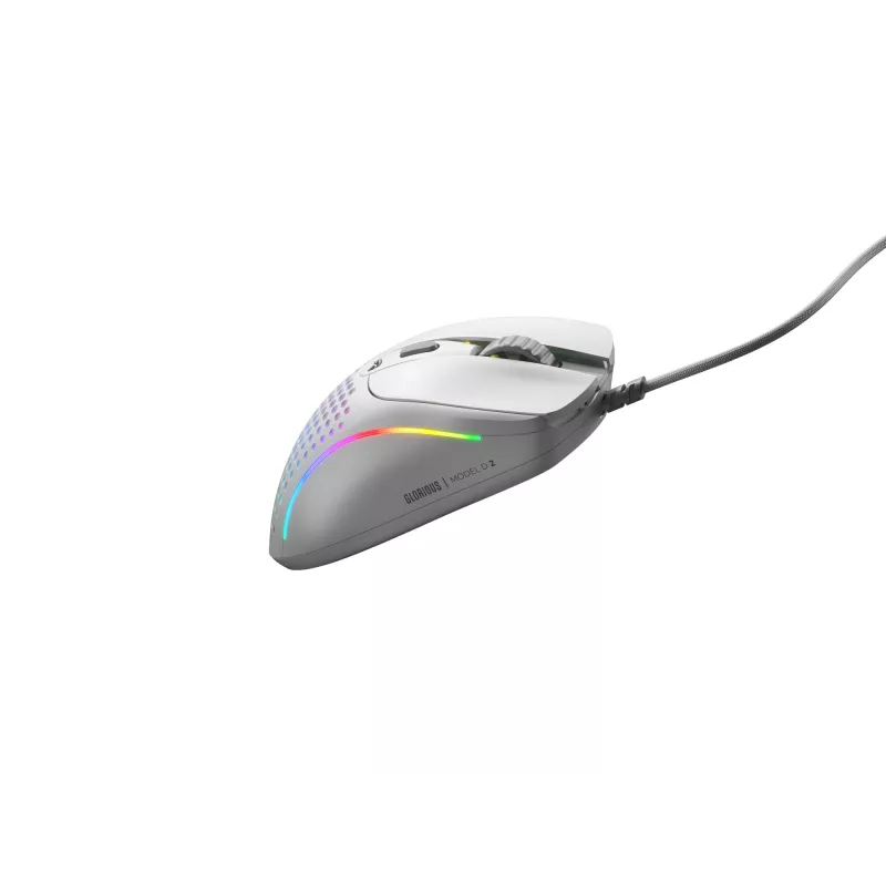 Glorious Gaming Glorious Model D 2 Wired - Matowy biały, Praworęczna, Optyczna, USB Type-A, 26000 DPI, Biały