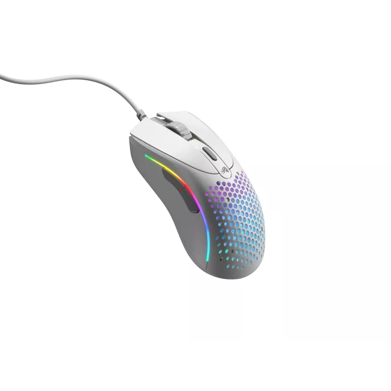 Glorious Gaming Glorious Model D 2 Wired - Matowy biały, Praworęczna, Optyczna, USB Type-A, 26000 DPI, Biały