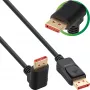 Kabel InLine DisplayPort 1.4, 8K4K, kątowy w dół, czarny/złoty, 3m