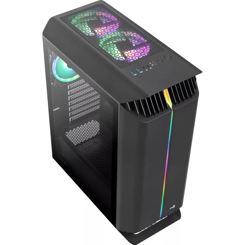 Aerocool GLADIATOR DUO ATX Gaming Case 3x ARGB 12cm Fans, Midi Tower, PC, Czarny, ATX, micro ATX, Mini-ITX, ABS, SPCC, Gaming