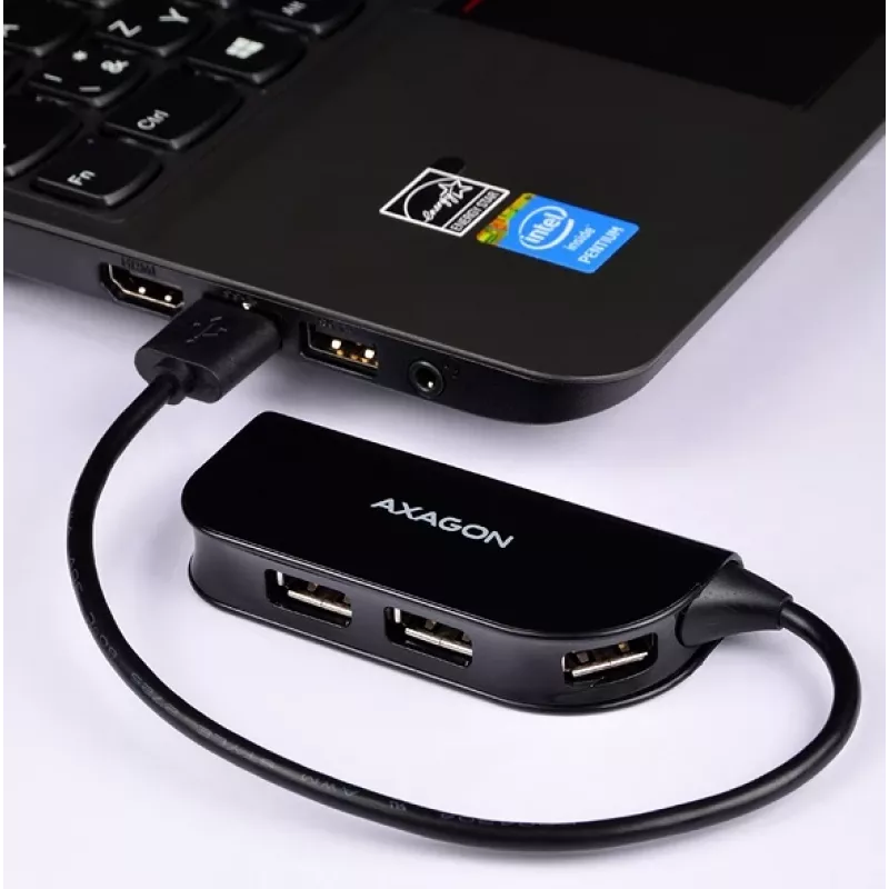 Axagon HUE-X4B koncentrator interfejsu USB 2.0 480 Mbit/s Czarny