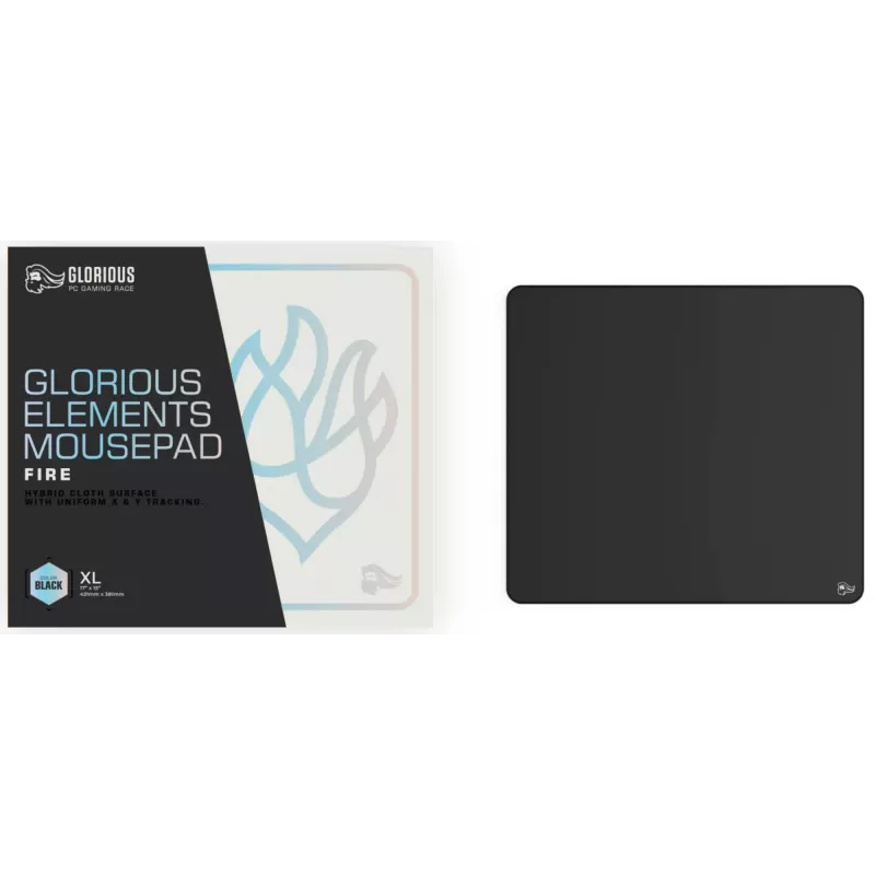 Glorious Gaming Glorious Element mysz Pad - Fire, Czerń, Monochromatyczny, Tkanina, Guma, Antypoślizgowa podstawa, Podkładka pod mysz do gier