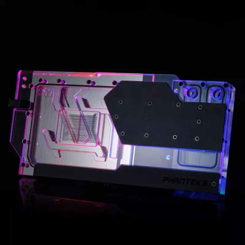 Blok wodny + backplate Phanteks Glacier G40 Acrylic miedź Czarny Transparent