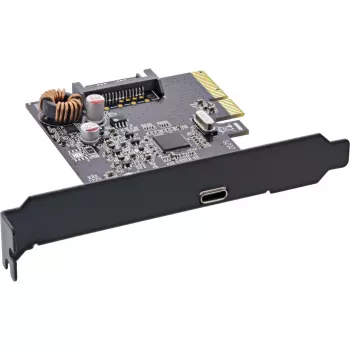 Karta interfejsu InLine, USB 3.2 Gen.2x2, 1x USB-C, PCIe x4, PCIe, niskoprofilowa, PCIe 4.0, 100 mm, 1,28 mm, 120 mm
