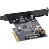 Karta interfejsu InLine, USB 3.2 Gen.2x2, 1x USB-C, PCIe x4, PCIe, niskoprofilowa, PCIe 4.0, 100 mm, 1,28 mm, 120 mm