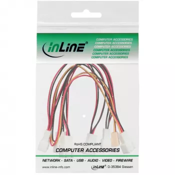 adapter kablowyowy wentylatora InLine Y 3-pin Molex żeński / 6x 3-pin Molex męski