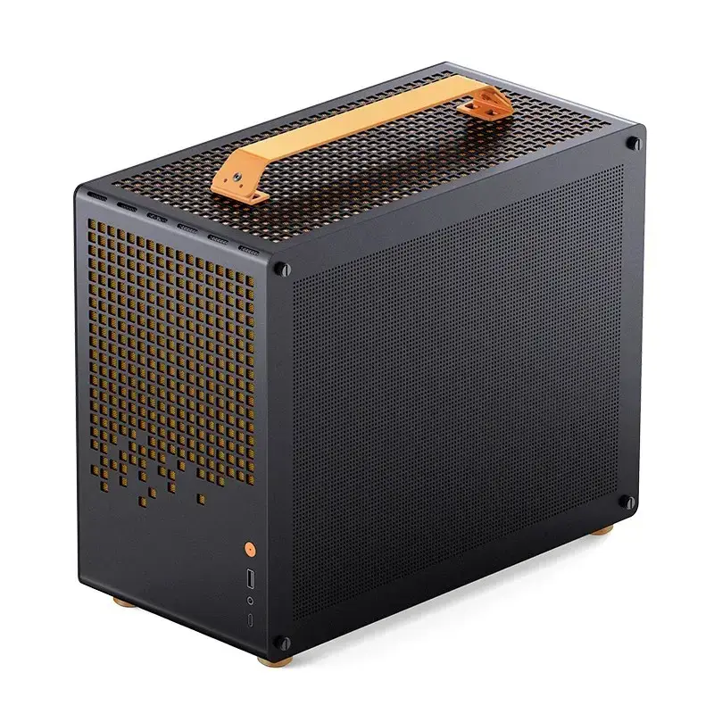 Obudowa komputerowa JONSPLUS MATX Handle Case Z20 - Czarno-Pomarańczowa
