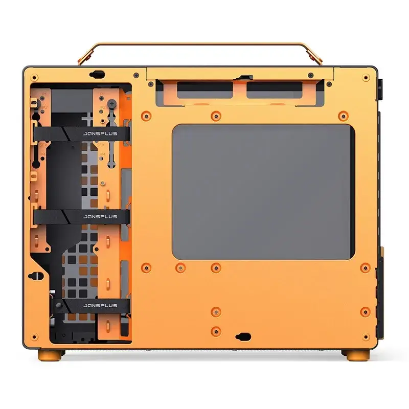 Obudowa komputerowa JONSPLUS MATX Handle Case Z20 - Czarno-Pomarańczowa