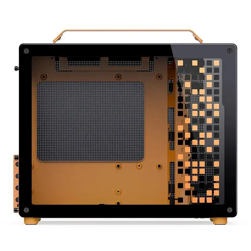 Obudowa komputerowa JONSPLUS MATX Handle Case Z20 - Czarno-Pomarańczowa