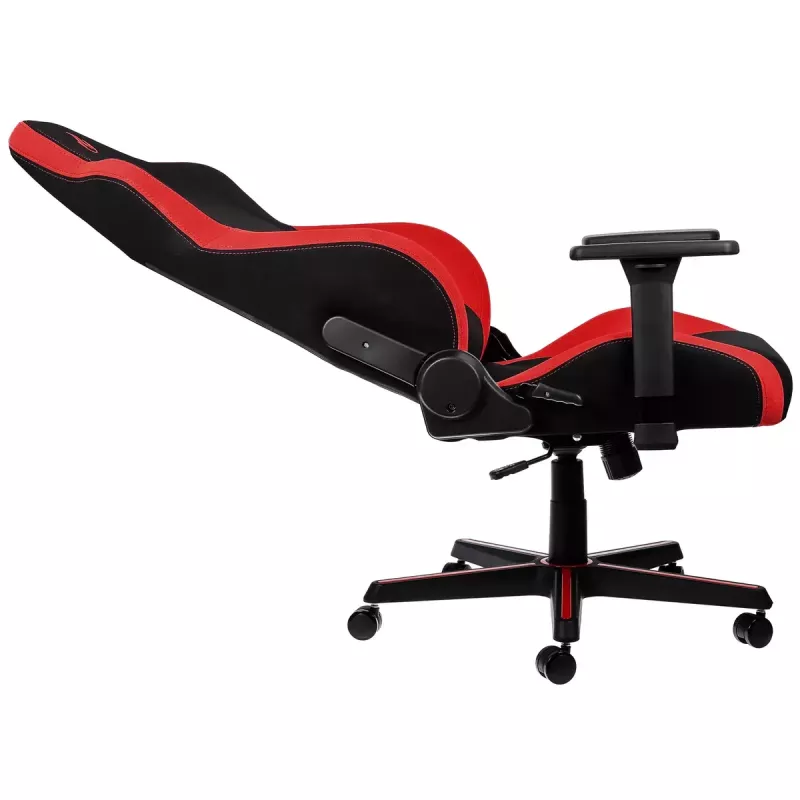 Fotel gamingowy Nitro Concepts S300 z obiciem materiałowym, regulowana wysokość 128–140 cm, szerokość oparcia 56 cm, siedzisko materiałowe (Czarny/Czerwony)