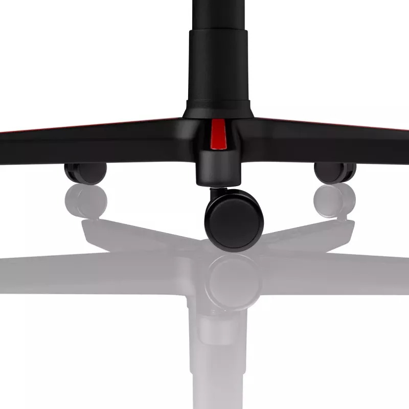 Fotel gamingowy Nitro Concepts S300 z obiciem materiałowym, regulowana wysokość 128–140 cm, szerokość oparcia 56 cm, siedzisko materiałowe (Czarny/Czerwony)