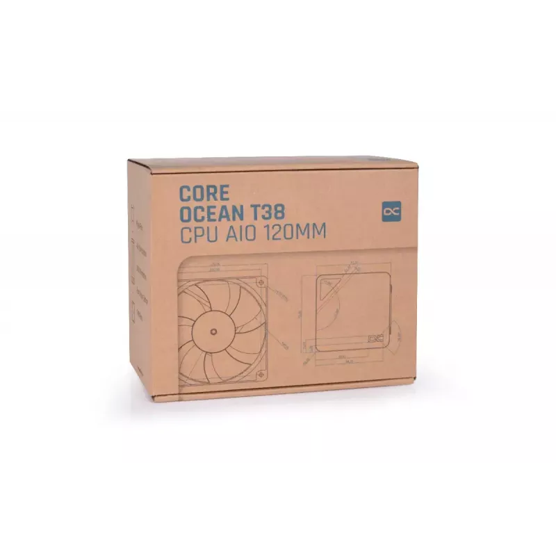Zestaw chłodzenia cieczą Alphacool T38 12 cm Czarny 2500 RPM Hydrauliczny