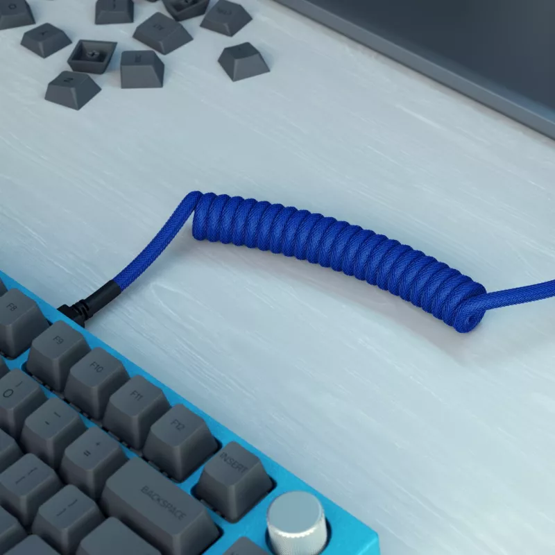 Zwinięty kabel USB GLORIOUS do klawiatur mechanicznych, GMMK Cobalt niebieski GLO-KB-ACC-CBL-COIL-CBLU