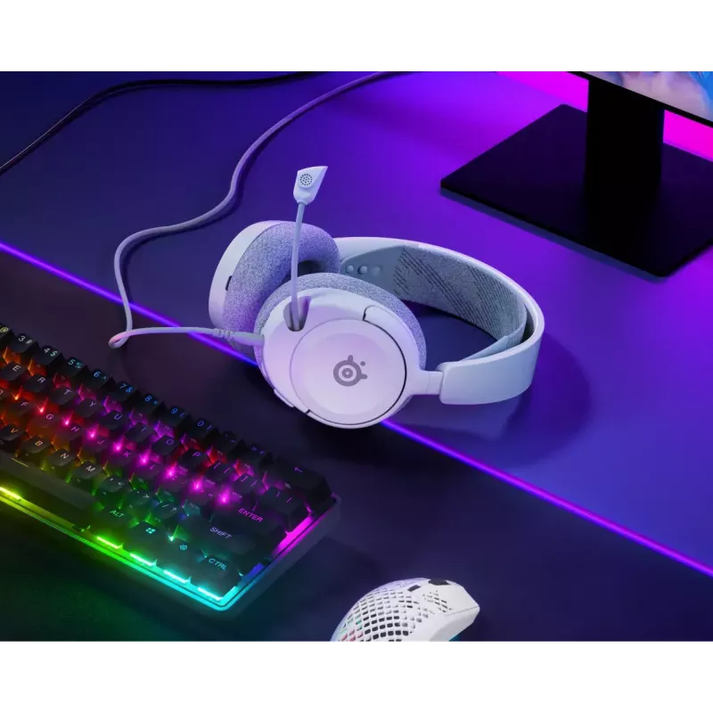 Zestaw słuchawkowy STEELSERIES Arctis Nova 1 przewodowy 3,5 mm, binauralny, biały, kabel 1,2 m, odłączany, mikrofon na wysięgniku