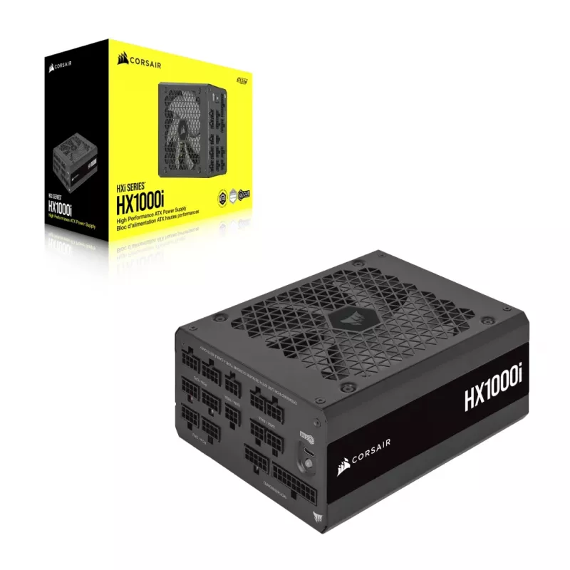 Zasilacz CORSAIR - 1000 W - Hx1000i - W pełni modułowy, ultracichy, platynowy ATX, PC (UE)