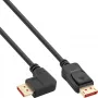 Kabel InLine DisplayPort 1.4, 8K4K, kątowy, czarno-złoty, 1 m