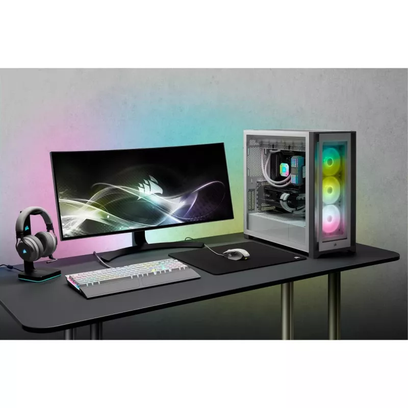 Obudowa CORSAIR iCUE 5000X RGB - Mid-tower ATX z hartowanym szkłem - Biała