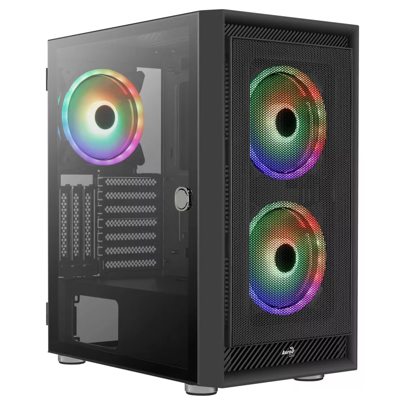 AeroCool Graphite v3 (Graphite-G-BK-v3) ACCM-PB24133.11 obudowa Midi Tower, ATX/MicroATX/Mini-ITX, boczny panel ze szkła hartowanego, bez zasilacza, czarna