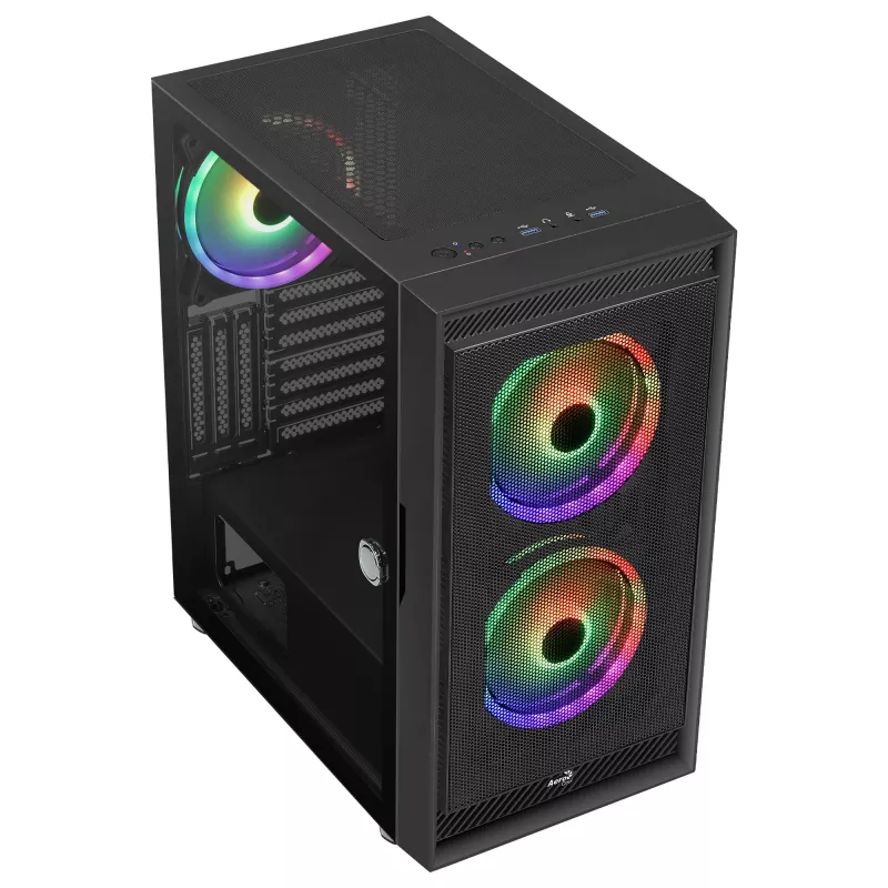 AeroCool Graphite v3 (Graphite-G-BK-v3) ACCM-PB24133.11 obudowa Midi Tower, ATX/MicroATX/Mini-ITX, boczny panel ze szkła hartowanego, bez zasilacza, czarna