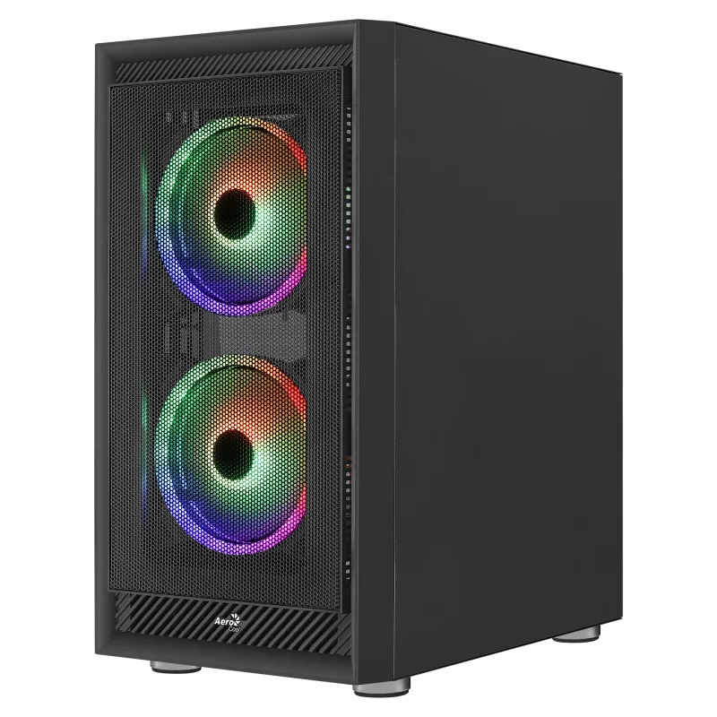 AeroCool Graphite v3 (Graphite-G-BK-v3) ACCM-PB24133.11 obudowa Midi Tower, ATX/MicroATX/Mini-ITX, boczny panel ze szkła hartowanego, bez zasilacza, czarna