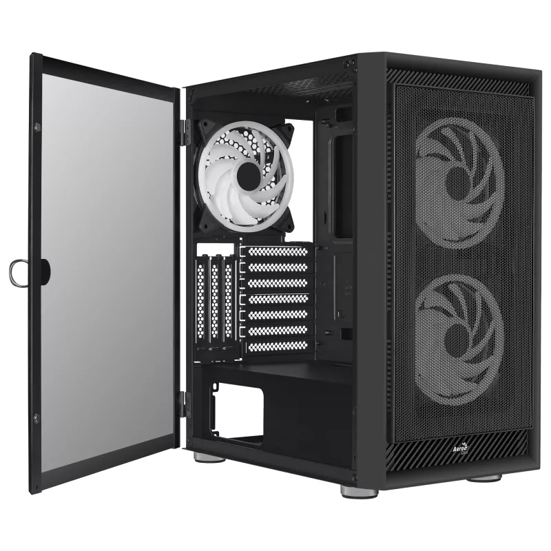 AeroCool Graphite v3 (Graphite-G-BK-v3) ACCM-PB24133.11 obudowa Midi Tower, ATX/MicroATX/Mini-ITX, boczny panel ze szkła hartowanego, bez zasilacza, czarna