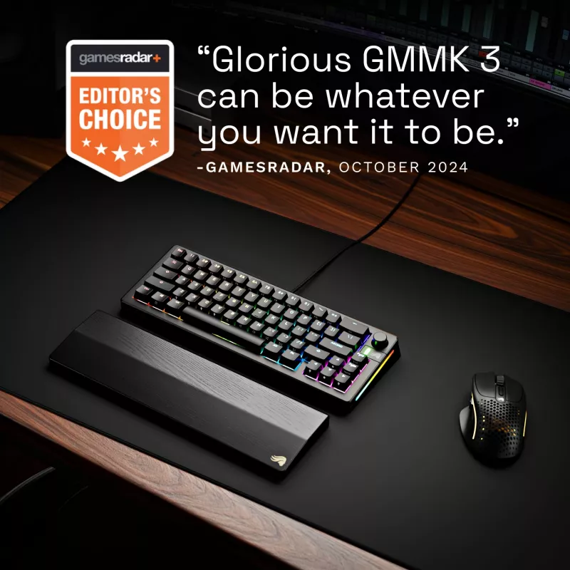 Mechaniczna klawiatura gamingowa GLORIOUS GMMK 3 65% przewodowa USB, QWERTY US, RGB, czarna