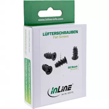 Wkręty do wentylatora InLine 5,0x10,0 mm czarne 50 szt.