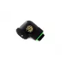 Złączka do chłodzenia cieczą CPU/GPU BitsPower BP-MBE90RML mosiężna obrotowa 90° adapter gwint 1/4 cala czarny