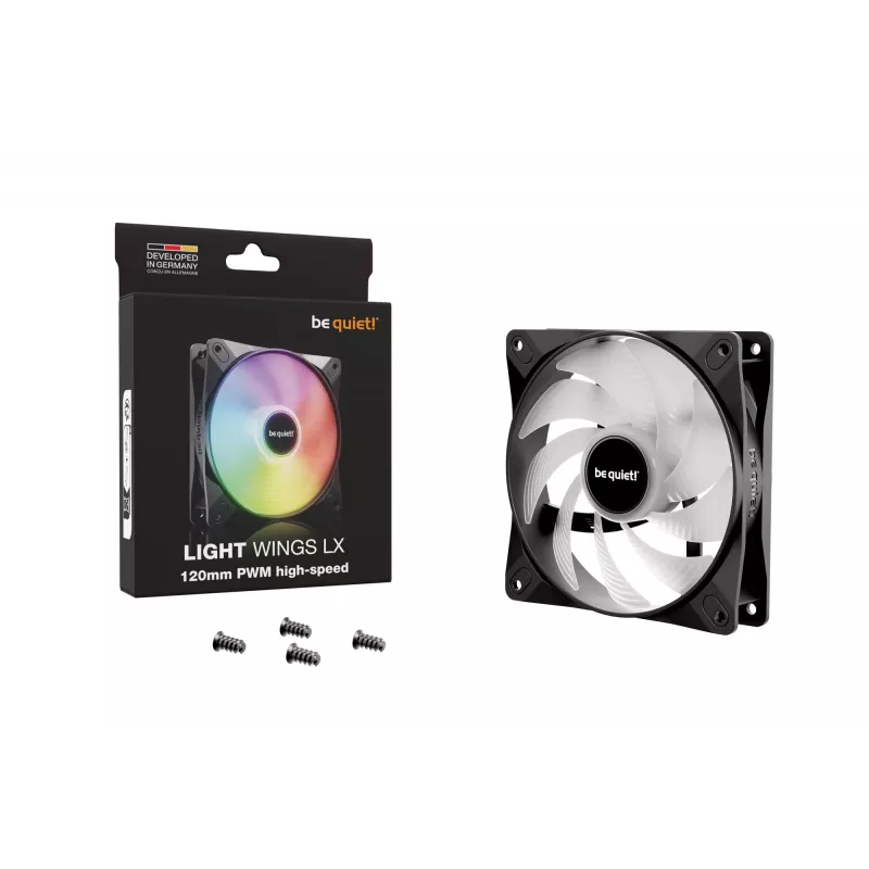be quiet! LIGHT WINGS LX 120mm PWM high-speed Wentylator komputerowy 12 cm Czarny 1 szt.