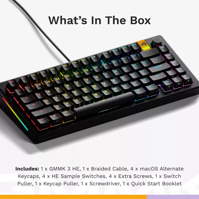 Glorious PC Gaming Race GMMK 3 HE Prebuilt klawiatura 75% Mechanical RGB Czarny