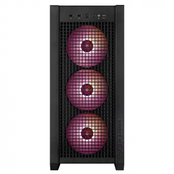 Obudowa PC ASUS TUF Gaming GT302 ARGB Midi Tower Czarna — Szkło hartowane, 3x140mm Przód + 1x140mm Tył, USB-C