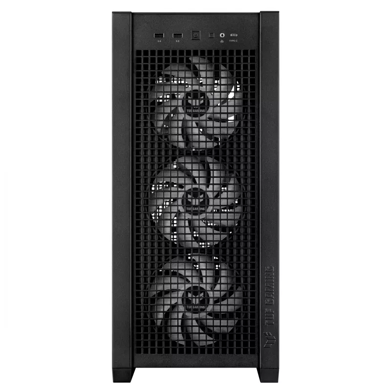 Obudowa PC ASUS TUF Gaming GT302 ARGB Midi Tower Czarna — Szkło hartowane, 3x140mm Przód + 1x140mm Tył, USB-C