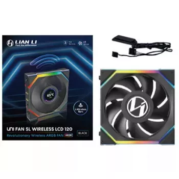 Fan Lian Li UNI FAN SL Wireless LCD 120 12 cm Czarny 29.5 dB 50.08 cfm
