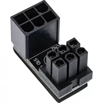 InLine Wewnętrzny adapter zasilania 180° ATX 6-pin męski żeński Czarny 26636E