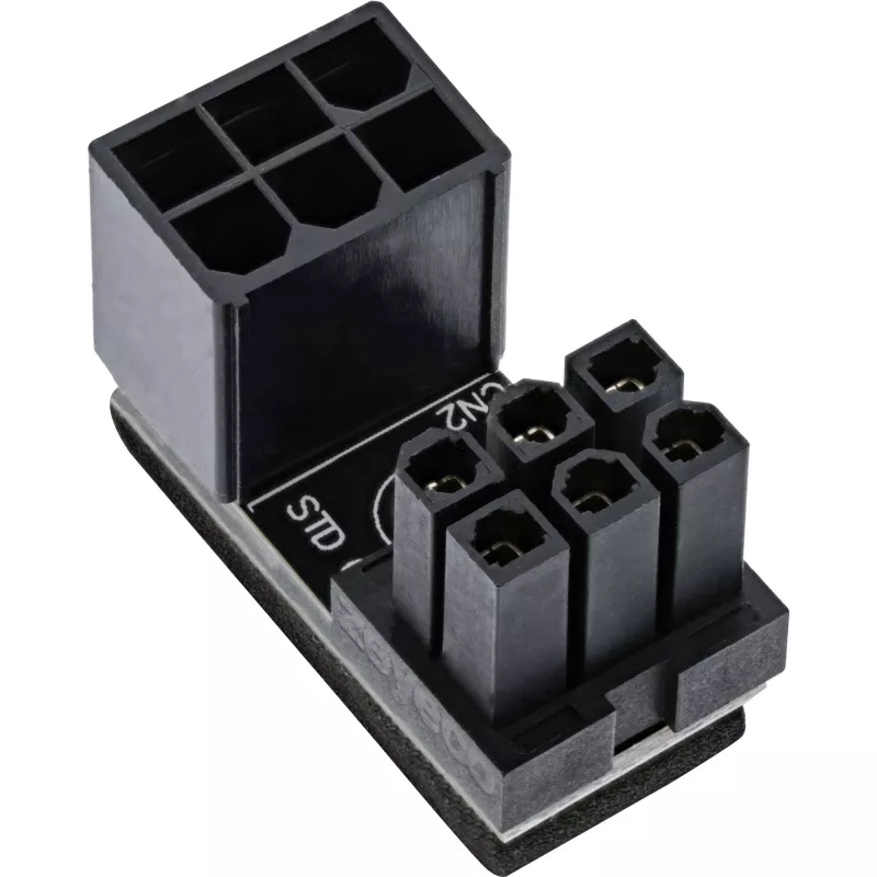 InLine Wewnętrzny adapter zasilania 180° ATX 6-pin męski żeński Czarny 26636E