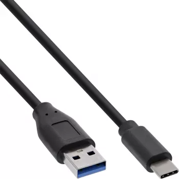 Kabel InLine USB 3.2 Gen.1x2, wtyk USB-C męski / USB-A męski, czarny, 0,5 m