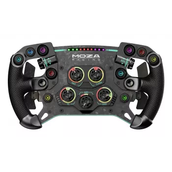 Moza Racing GS V2P Steering Wheel, Kierownica, Przewodowa i bezprzewodowa, Czarny, Polimer wzmocniony włóknem węglowym (CFRP), Włókno węglowe, Skóra, Mikrofibra, Szybkozłącze, Bateria