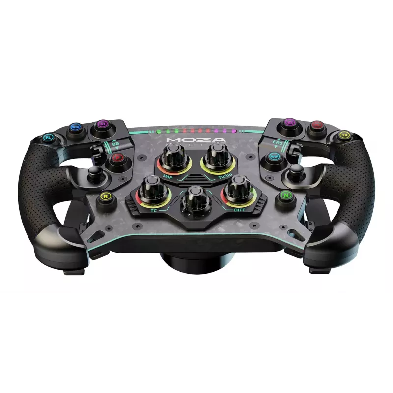 Moza Racing GS V2P Steering Wheel, Kierownica, Przewodowa i bezprzewodowa, Czarny, Polimer wzmocniony włóknem węglowym (CFRP), Włókno węglowe, Skóra, Mikrofibra, Szybkozłącze, Bateria