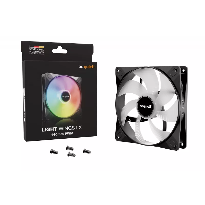 be quiet! LIGHT WINGS LX 140mm PWM Wentylator obudowy komputera 14 cm Czarny 1 szt.